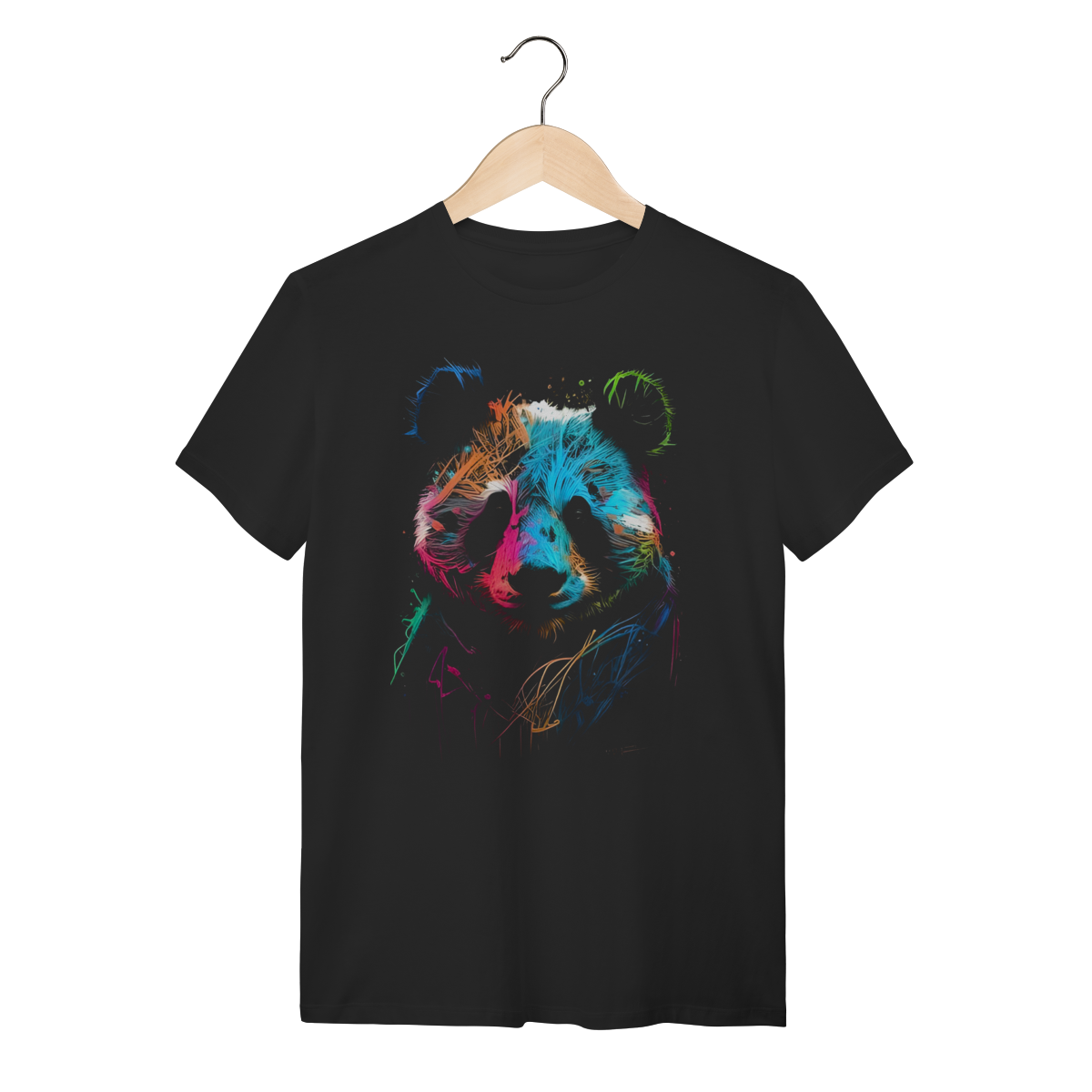 Camiseta Urso Panda Colorido Pop Art - Moda Casual Criativa
