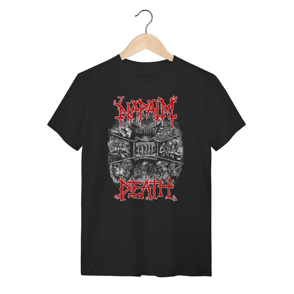 Camiseta Napalm Death Grindcore Masculina Preta Algodão