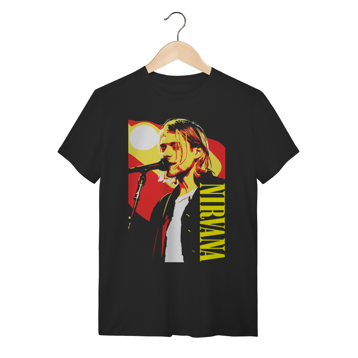 Camiseta Nirvana Kurt Cobain Grunge Rock Preta 100% Algodão