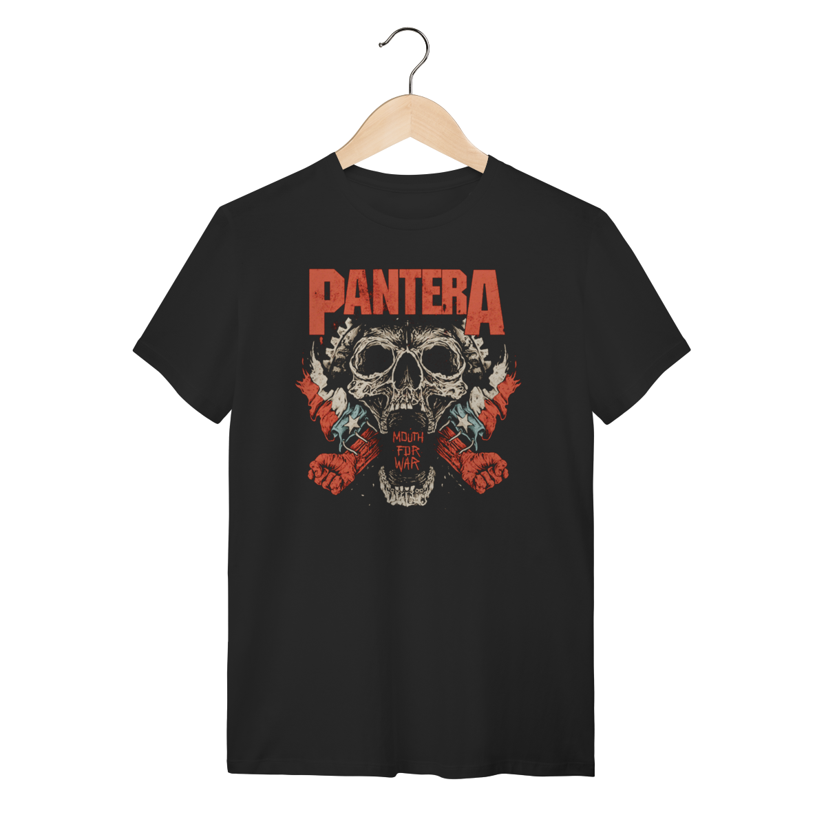 Camiseta Pantera Mouth For War - 100% Algodão Rock Metal