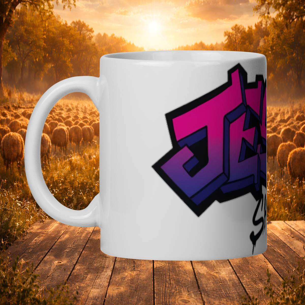 Caneca Jesus Arte em Grafite