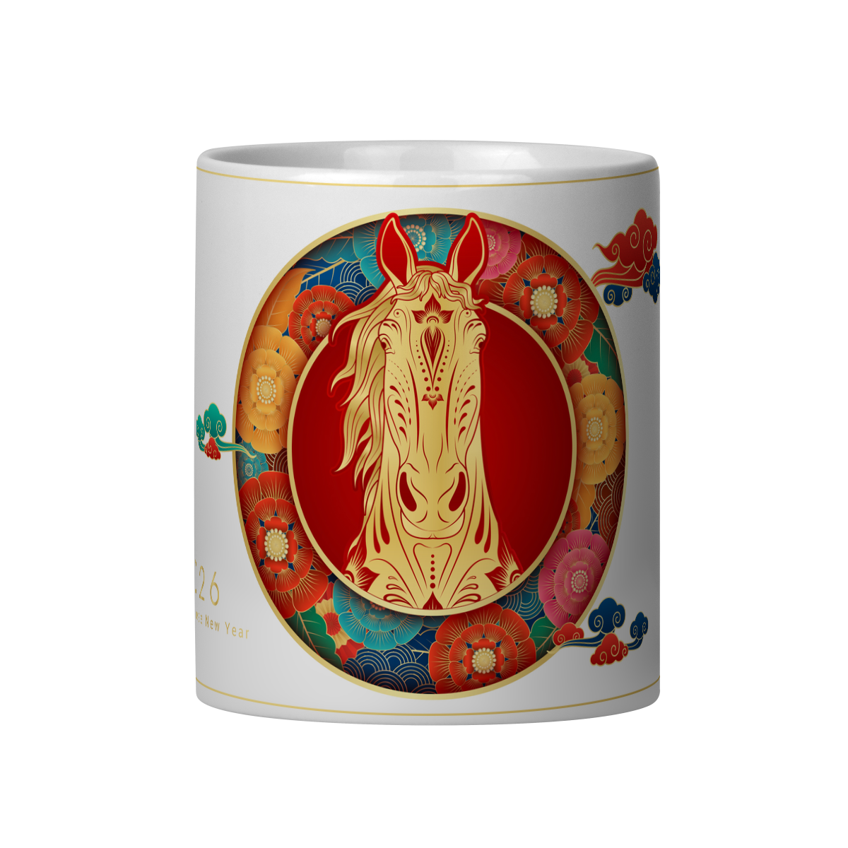 Caneca - Ano Novo Chinês 2026 – Cavalo Floral