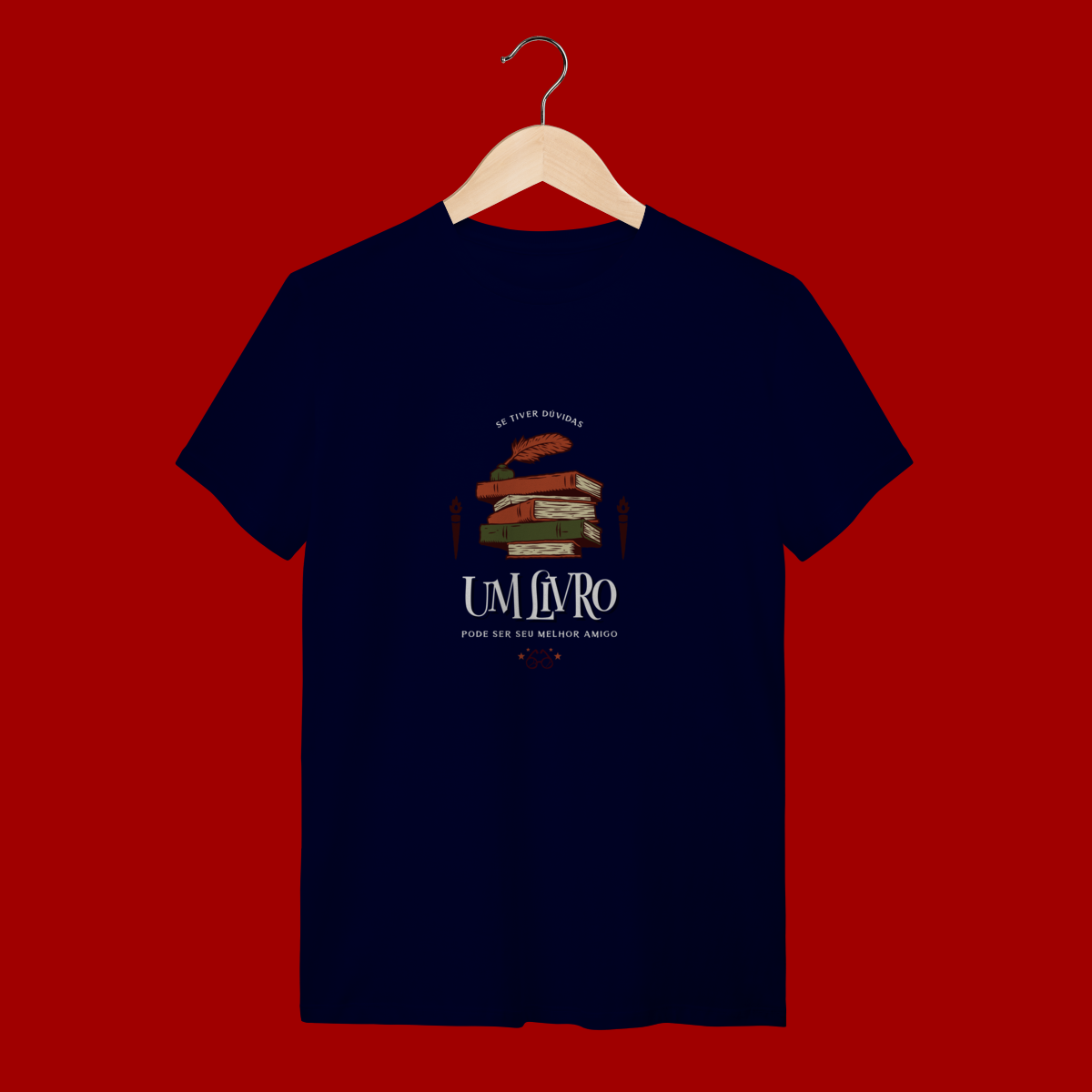 Camiseta  “Se tiver dúvidas, um livro pode ser seu melhor amigo”