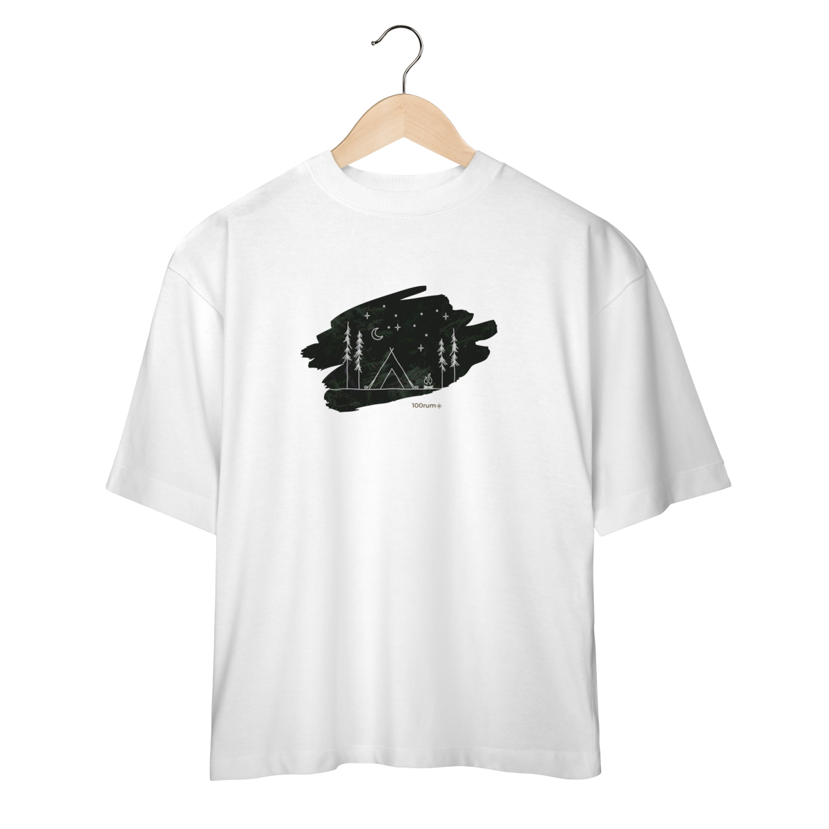 Camiseta Oversized -Camping Noturno