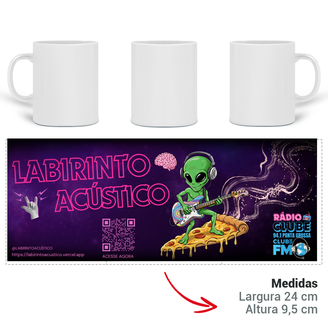 Nome do produto: Caneca Cósmica - Alien Surf Edition