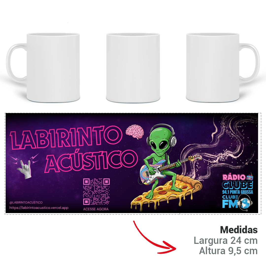 Nome do produto: Caneca Dimensional - Alien Surf Edition