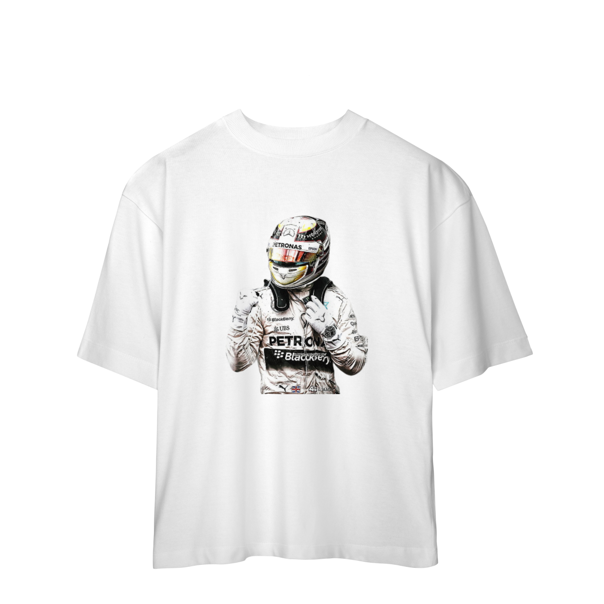 Nome do produto: CAMISETA OVERSIZED MERCEDES - LEWIS COMEMORATIVA