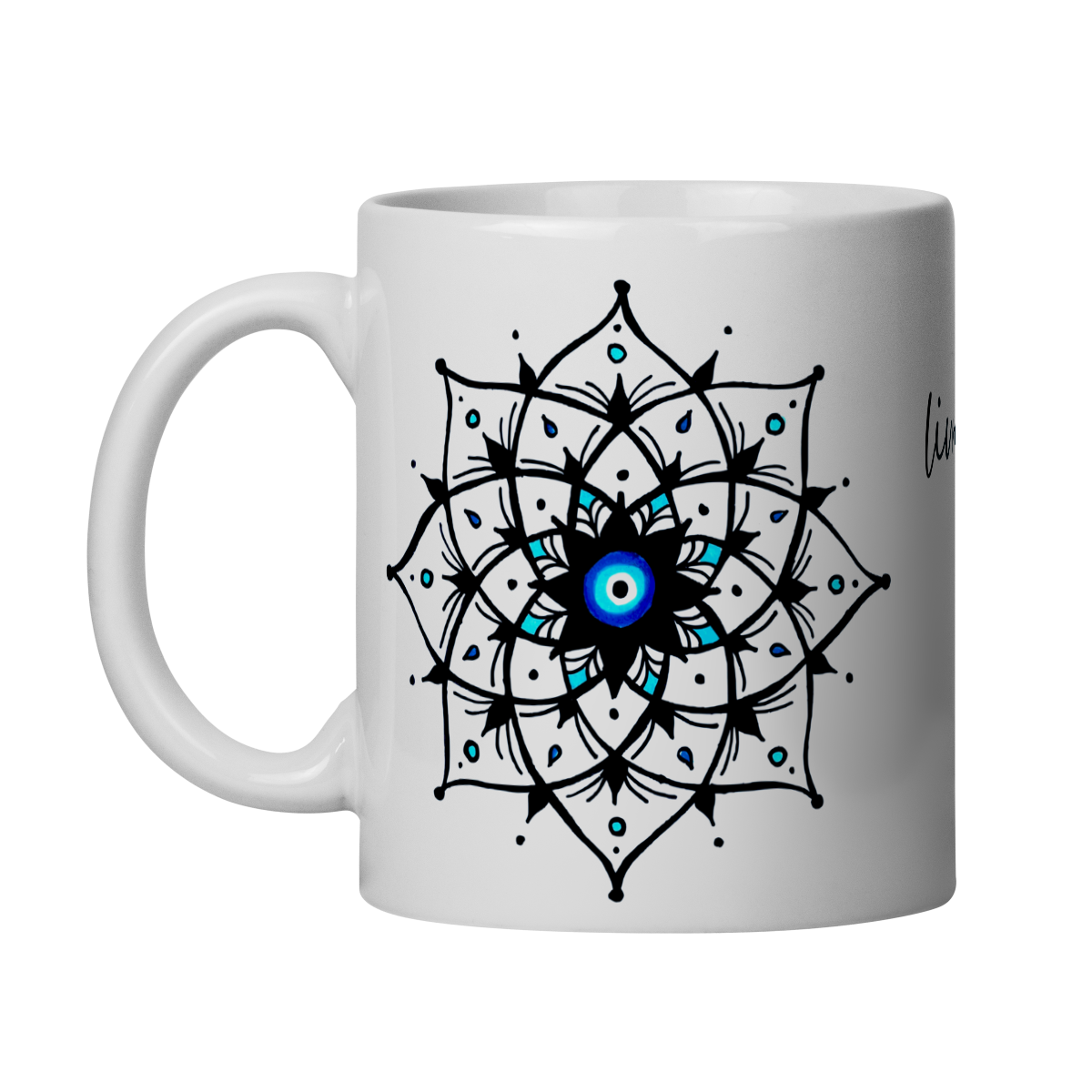 Caneca Mandala Olho Grego – Xô, Inveja! – Livrai-me do mau olhado, mal amado e do bem disfarçado