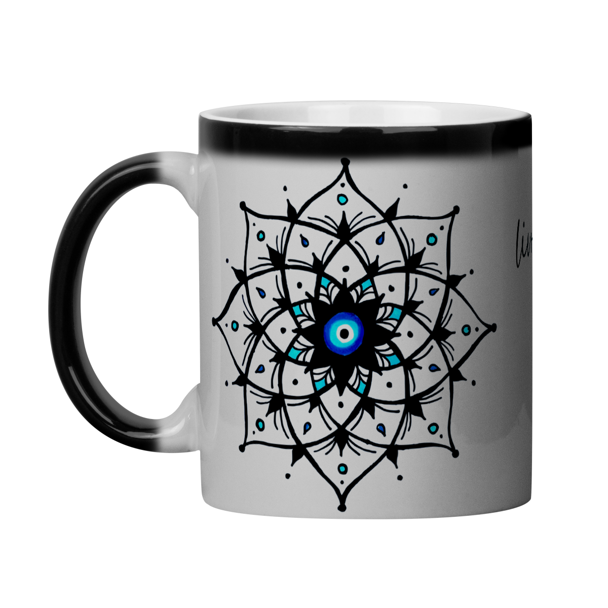 Caneca Mágica Mandala Olho Grego – Xô, Inveja! – Livrai-me do mau olhado, mal amado e do bem disfarçado