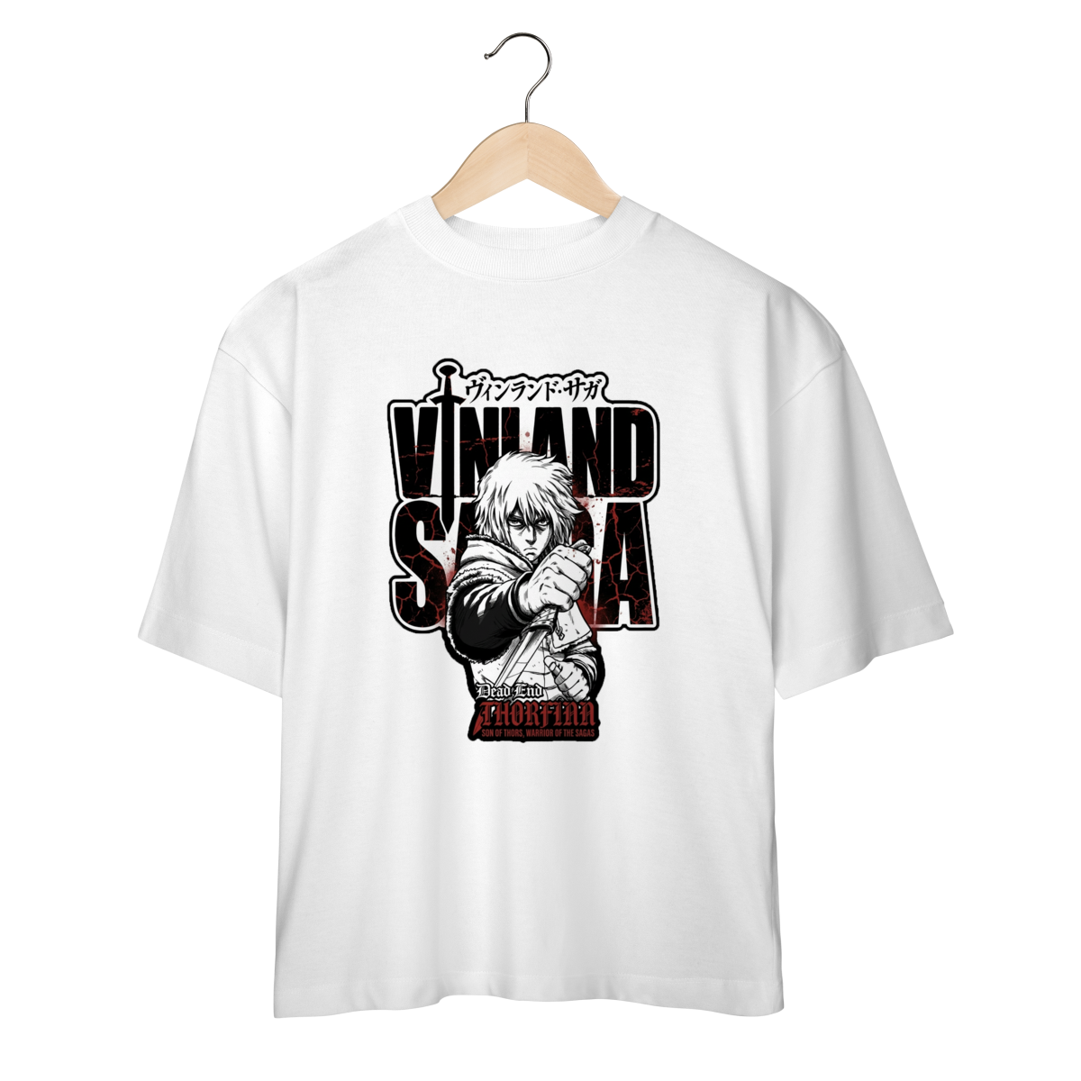 Camiseta Oversized Vinland Saga Thorfinn - Estampa Frontal | Streetwear Anime