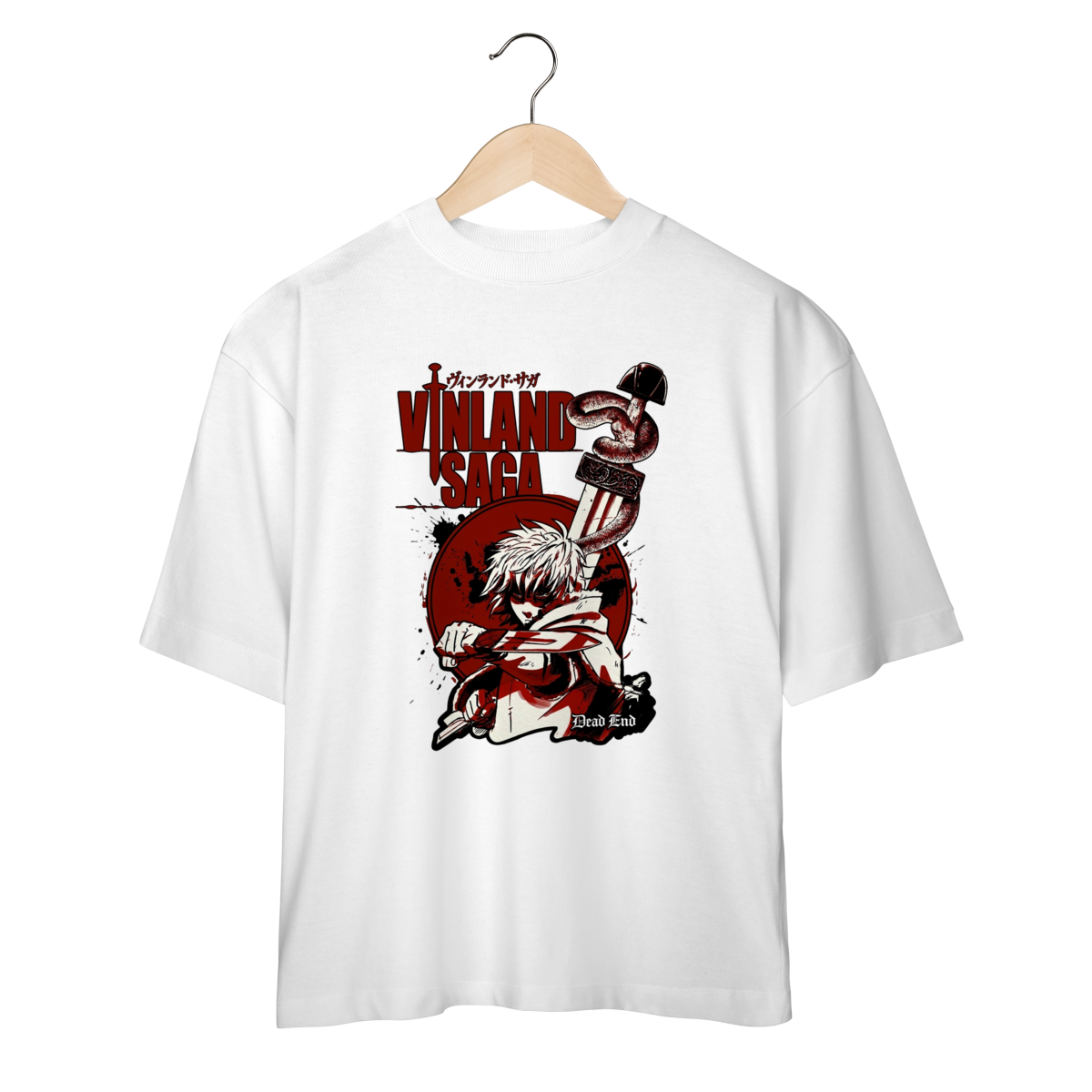 Camiseta Oversized Vinland Saga Thorfinn - Estampa Frontal | Streetwear Anime