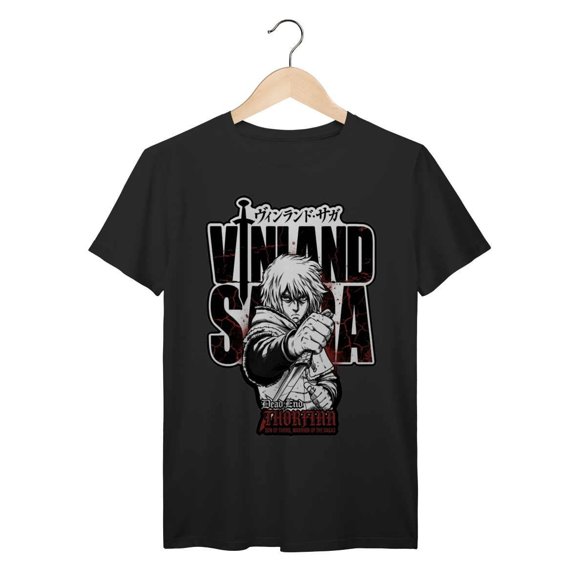 Camiseta Vinland Saga Thorfinn - Estampa Frontal | Algodão Premium Streetwear