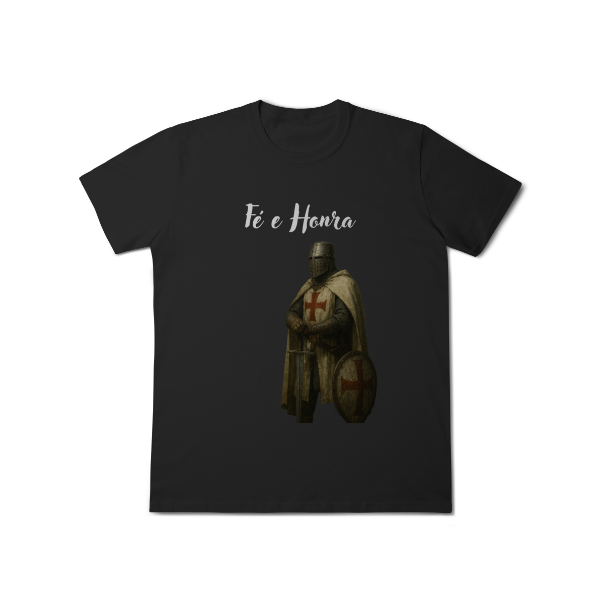 Nome do produto: T-Shirt Classic:  Fé e Honra B/W