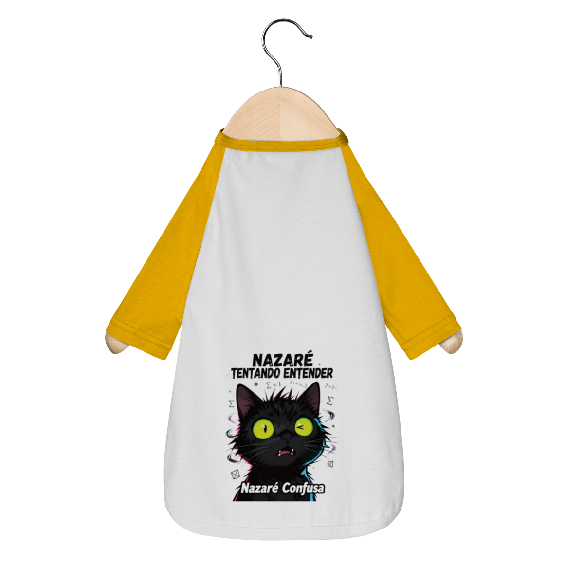 Camisa Pet Dog - NAZARÉ TENTANDO ENTENDER - GATO PRETO CONFUSO