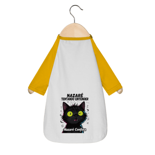 Camisa Pet Dog - NAZARÉ TENTANDO ENTENDER - GATO PRETO CONFUSO