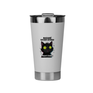 Copo Térmico - NAZARÉ TENTANDO ENTENDER - GATO PRETO CONFUSO