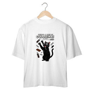 Camiseta Criado Base Guloseimas Gato Viciado Fome Nostalgia