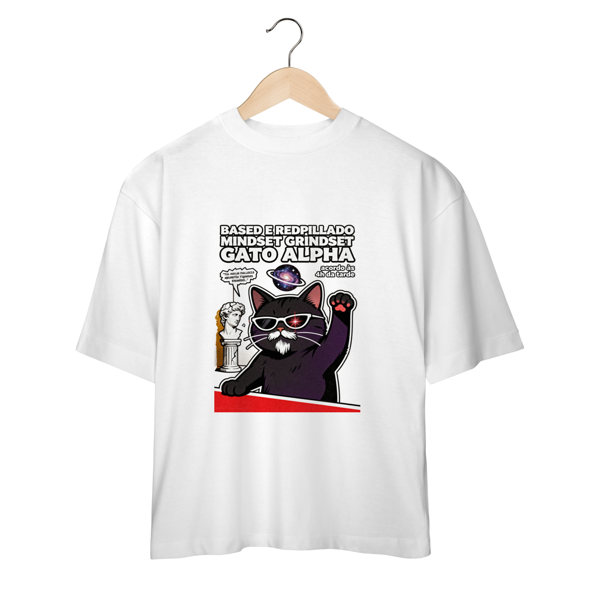 Camiseta Based Redpillado Gato Alpha Sigma Mindset Ironic