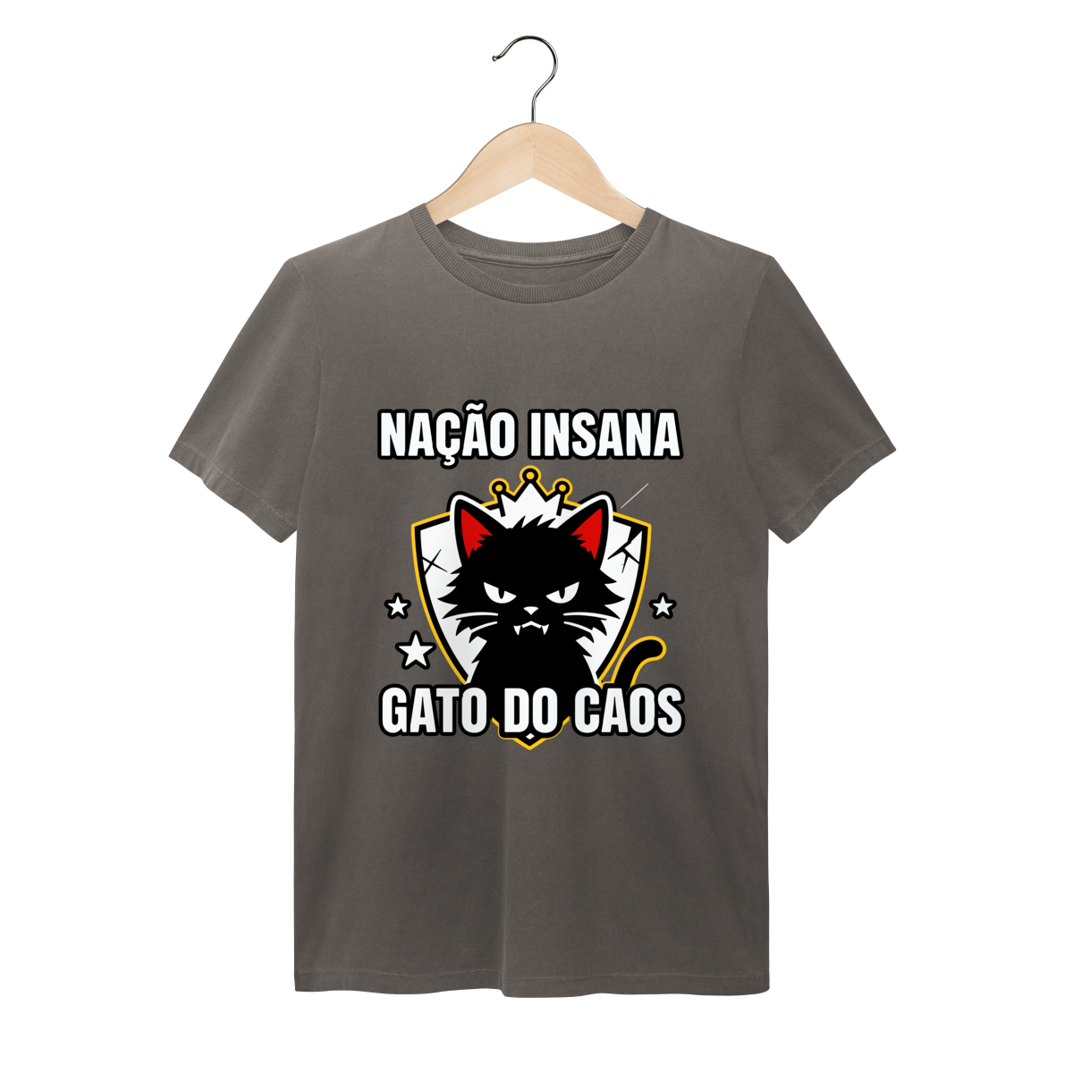 Camiseta Nação Insana Gato do Caos Meme Streetwear