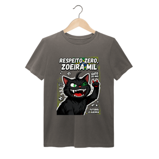 Camiseta Respeito Zero Zoeira Mil Gato do Mal Futebol