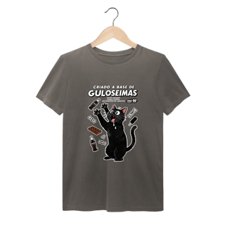 Camiseta Criado Base Guloseimas Gato Viciado Fome Nostalgia