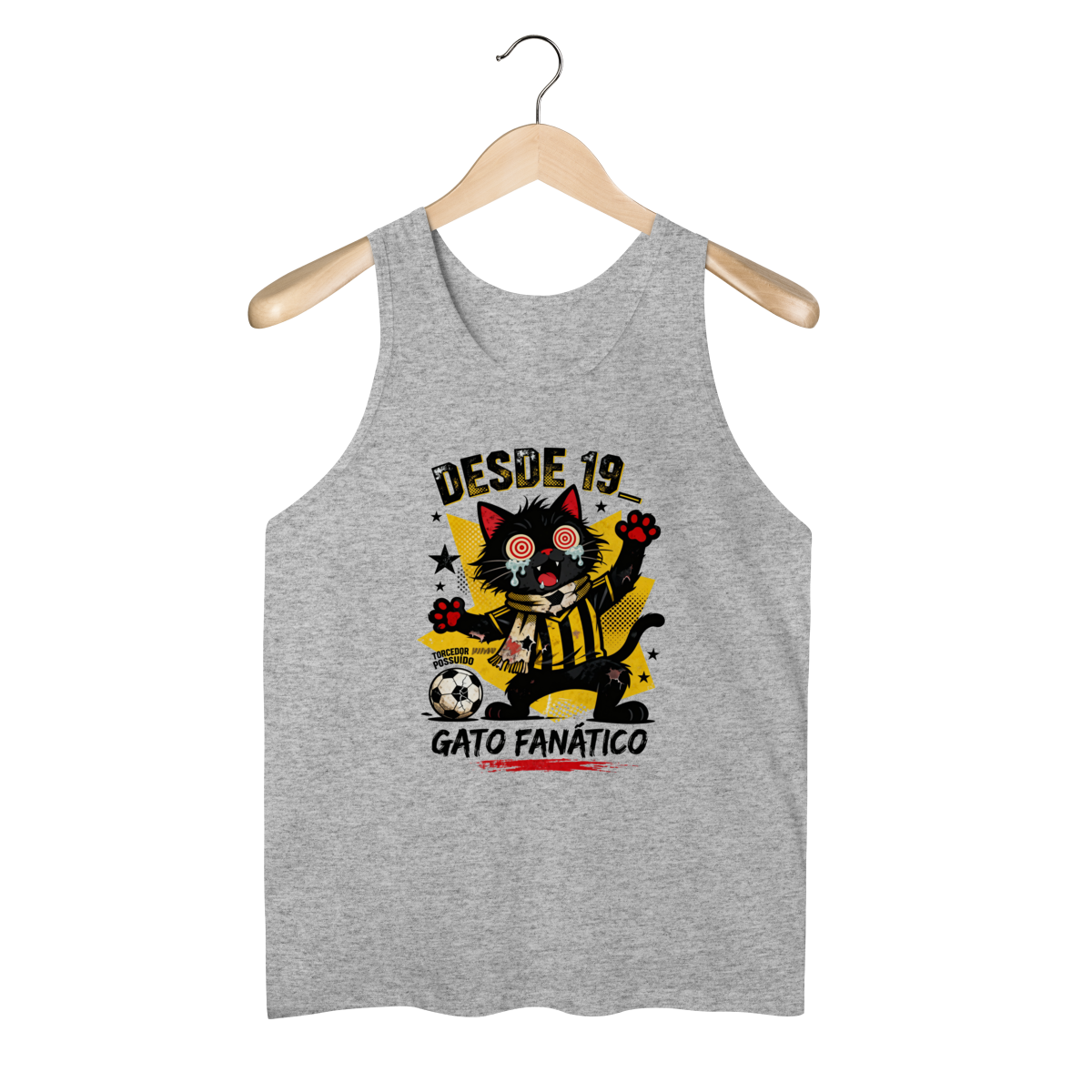 Camiseta Torcedor Possuído - Gato Fanático Futebol Retrô