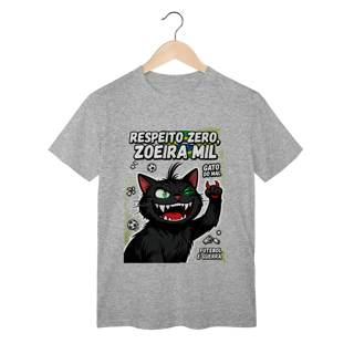 Camiseta Respeito Zero Zoeira Mil Gato do Mal Futebol