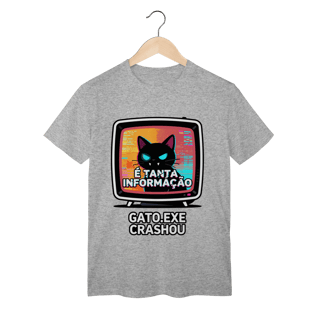 Camiseta É Tanta Informação Gato.exe Crashou Digital Demon Dicavalli Meme