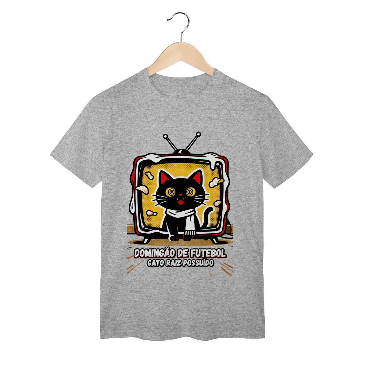 Camiseta Domingão Futebol Gato Raiz Possuído Anos 90 Nostalgia 