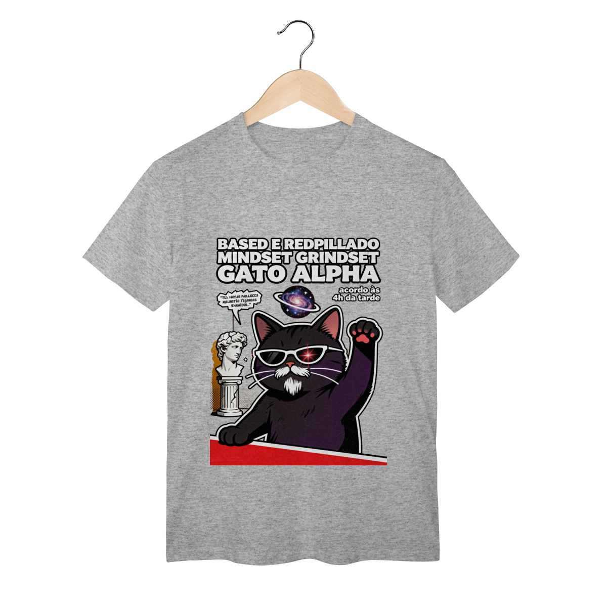 Camiseta Based Redpillado Gato Alpha Sigma Mindset Ironic