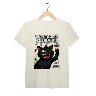 Camiseta Respeito Zero Zoeira Mil Gato do Mal Futebol