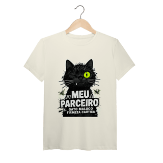 Camiseta Meu Parceiro Gato Maluco Streetwear Firmeza Caótica