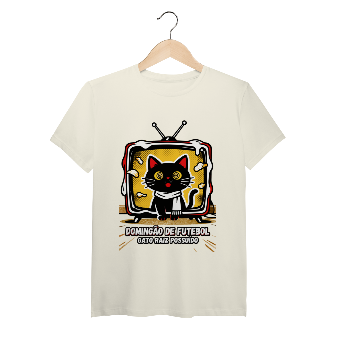 Camiseta Domingão Futebol Gato Raiz Possuído Anos 90 Nostalgia 