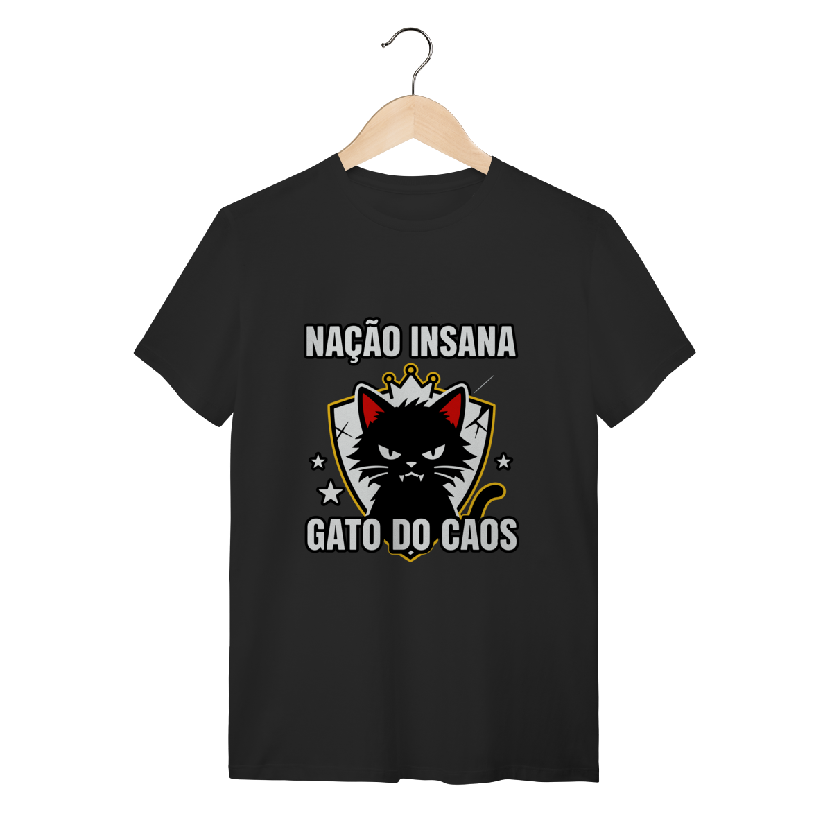 Camiseta Nação Insana Gato do Caos Meme Streetwear