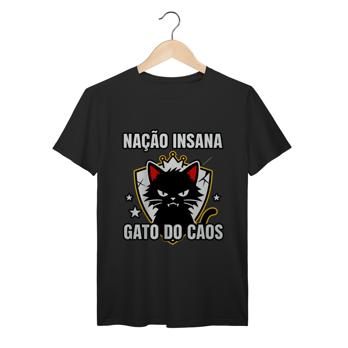 Camiseta Nação Insana Gato do Caos Meme Streetwear