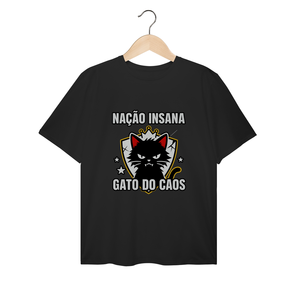 Camiseta Nação Insana Gato do Caos Meme Streetwear