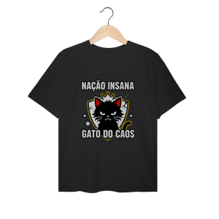 Camiseta Nação Insana Gato do Caos Meme Streetwear