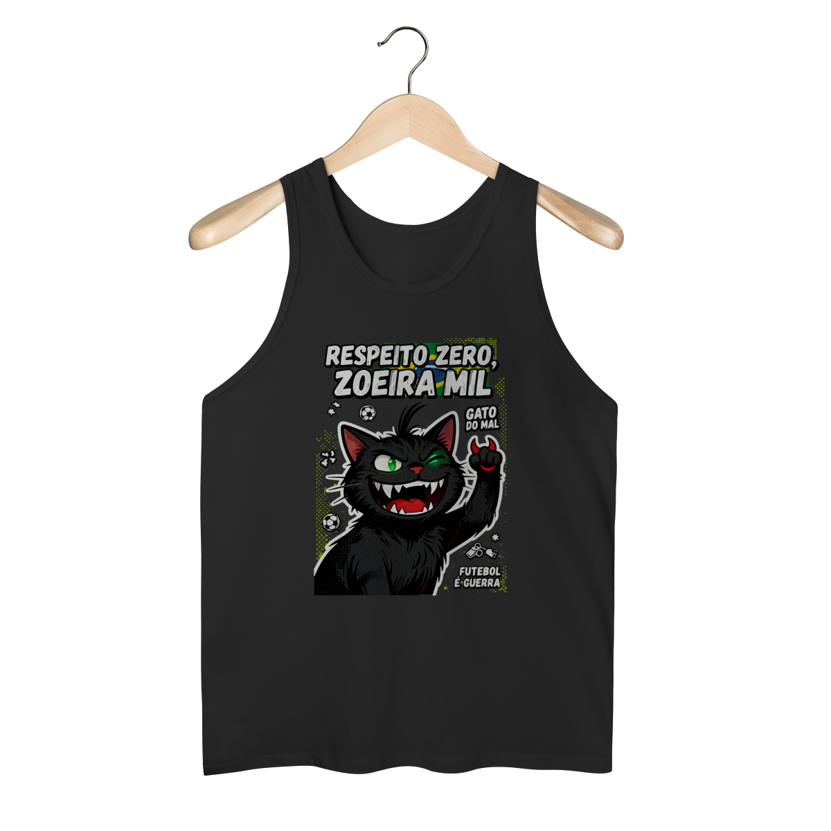 Camiseta Respeito Zero Zoeira Mil Gato do Mal Futebol