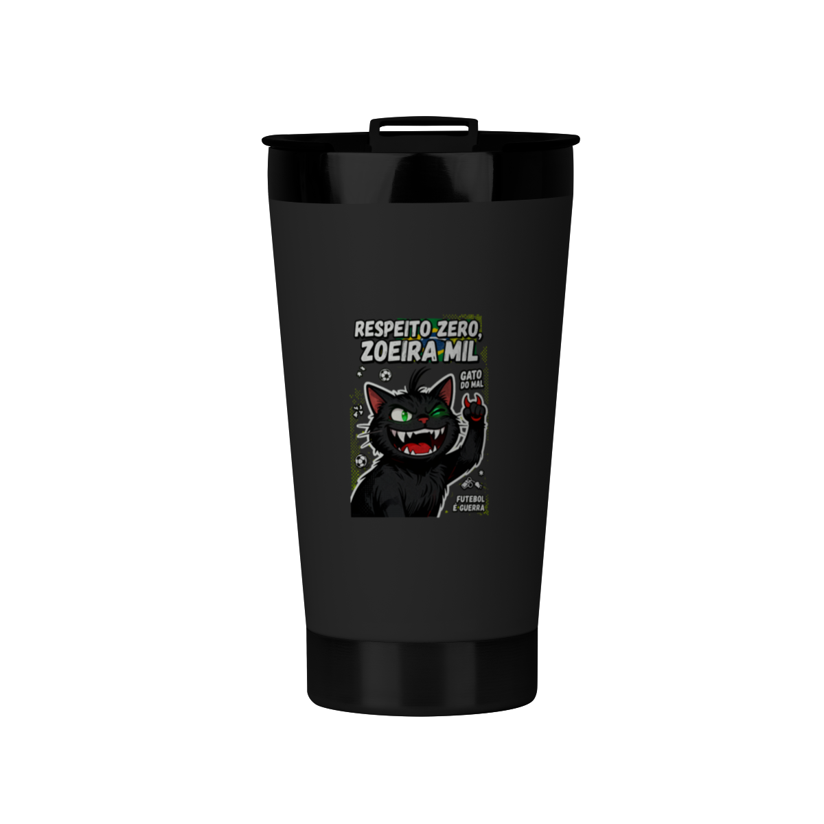Caneca Respeito Zero Zoeira Mil Gato Futebol Humor Negro
