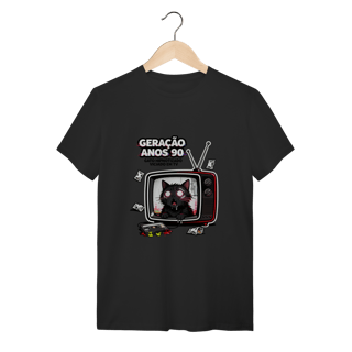 Camiseta Geração Anos 90 Gato Hipnotizado TV Nostalgia Retrô