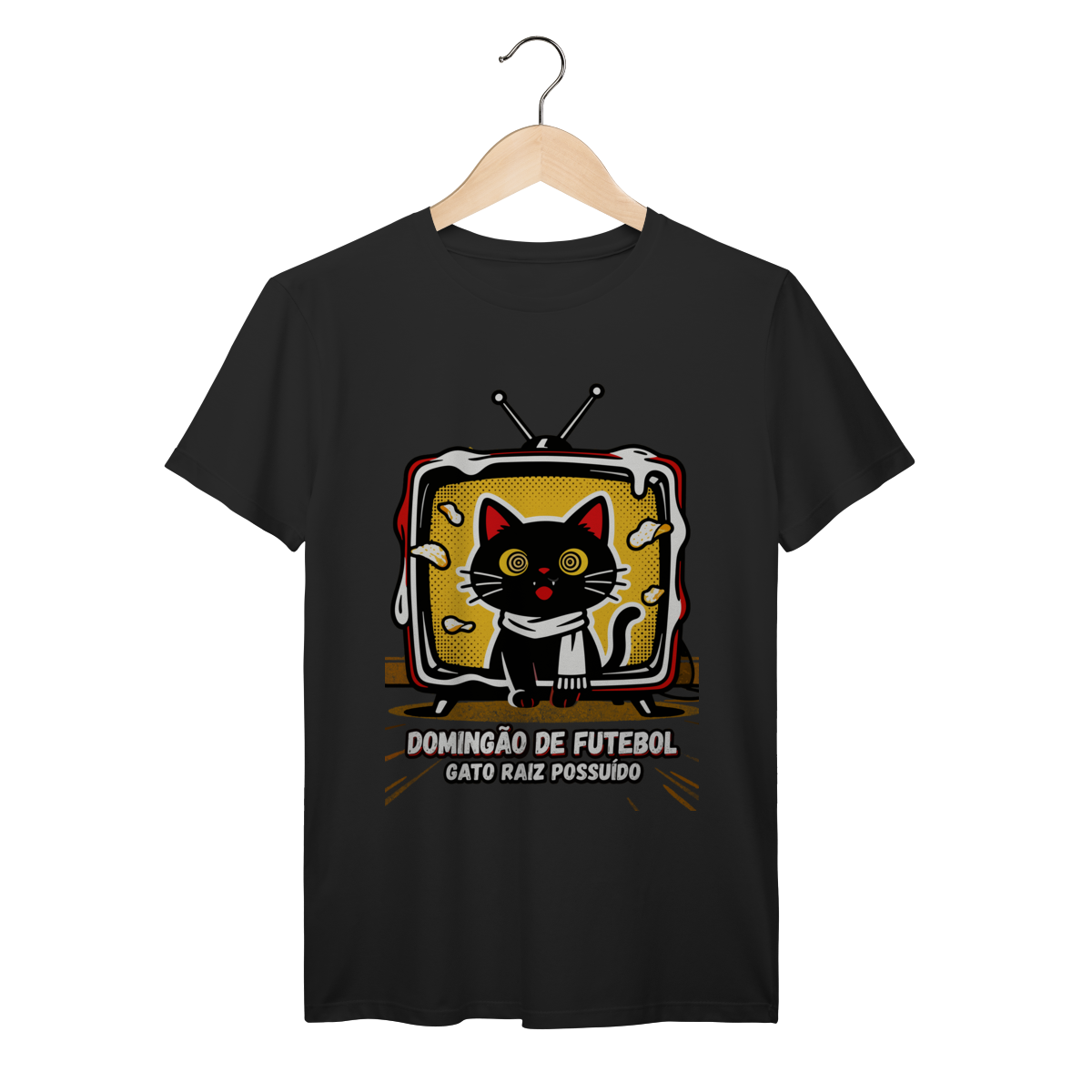 Camiseta Domingão Futebol Gato Raiz Possuído Anos 90 Nostalgia 