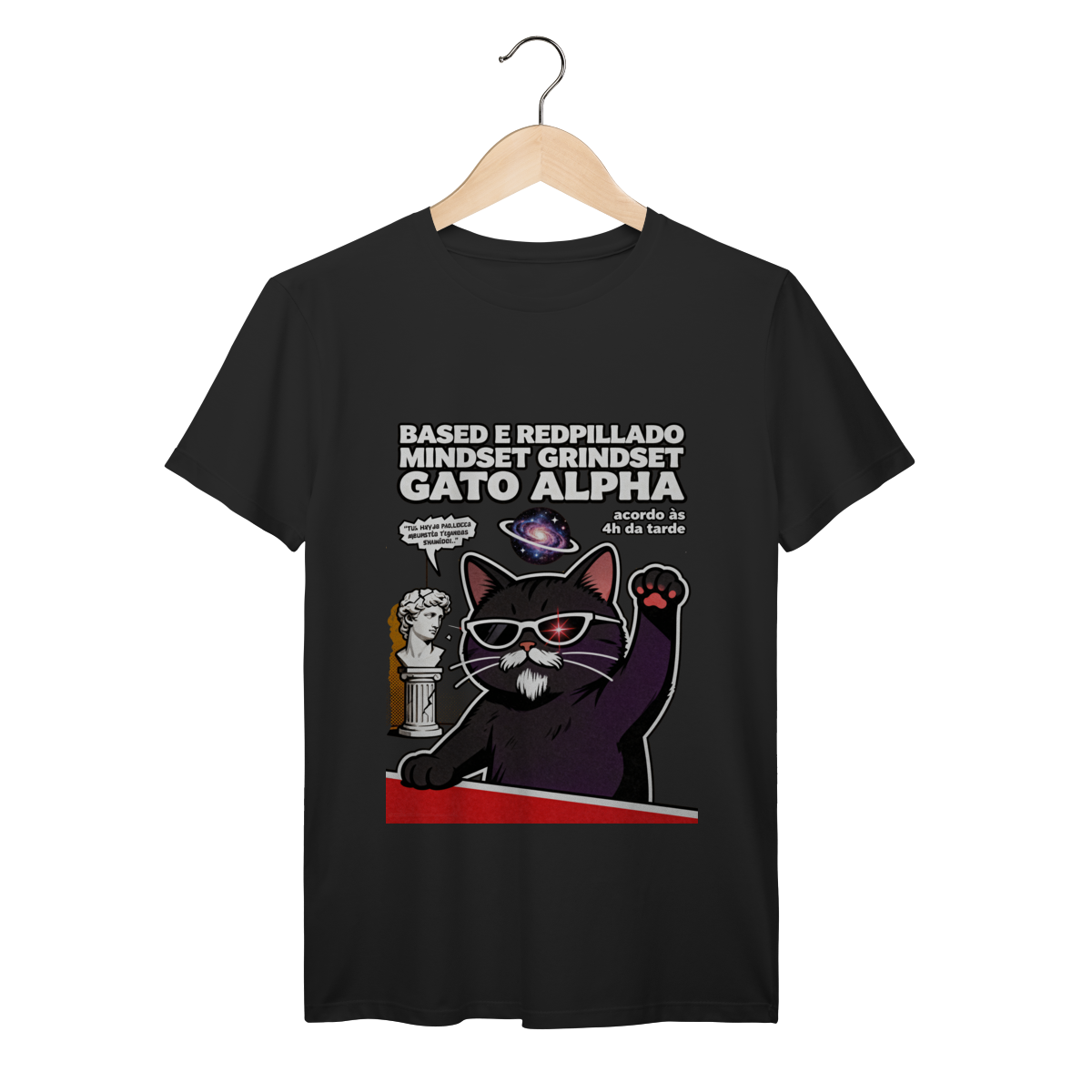 Camiseta Based Redpillado Gato Alpha Sigma Mindset Ironic