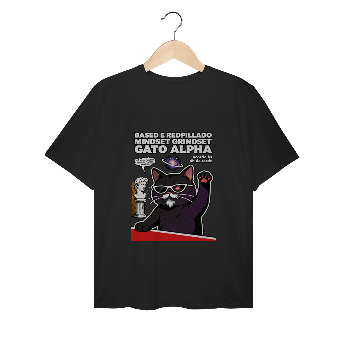 Camiseta Based Redpillado Gato Alpha Sigma Mindset Ironic