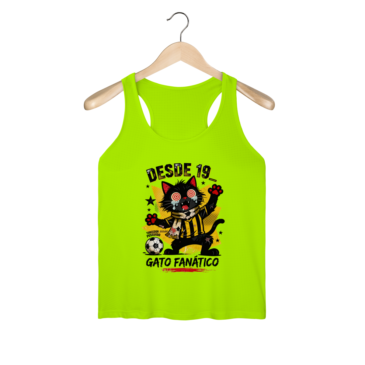 Camiseta Torcedor Possuído - Gato Fanático Futebol Retrô