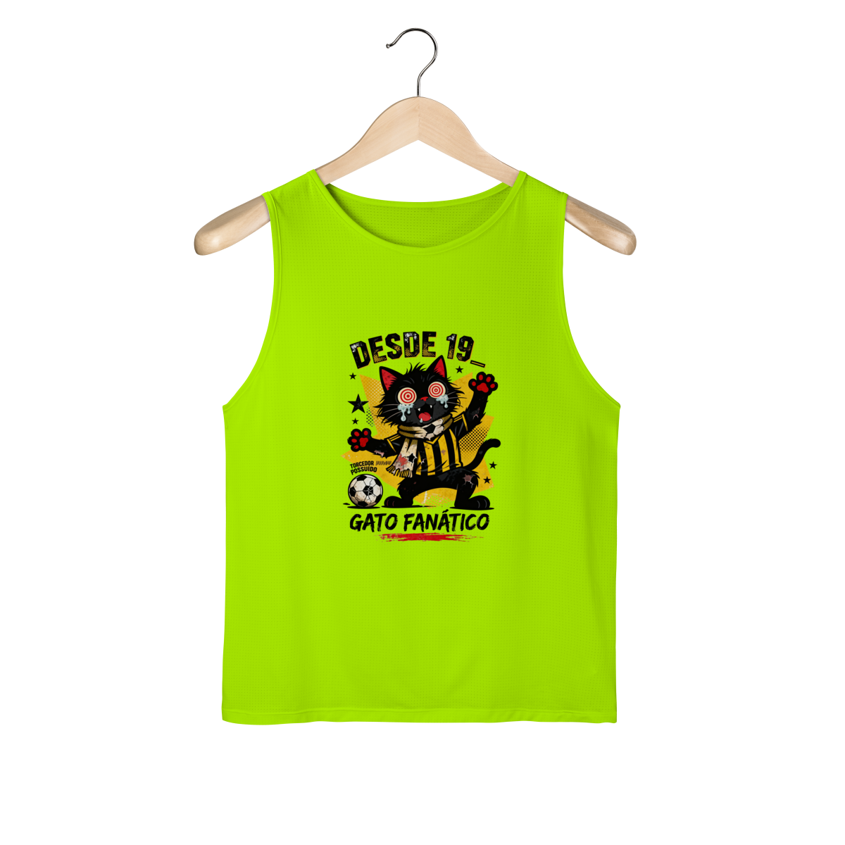 Camiseta Torcedor Possuído - Gato Fanático Futebol Retrô