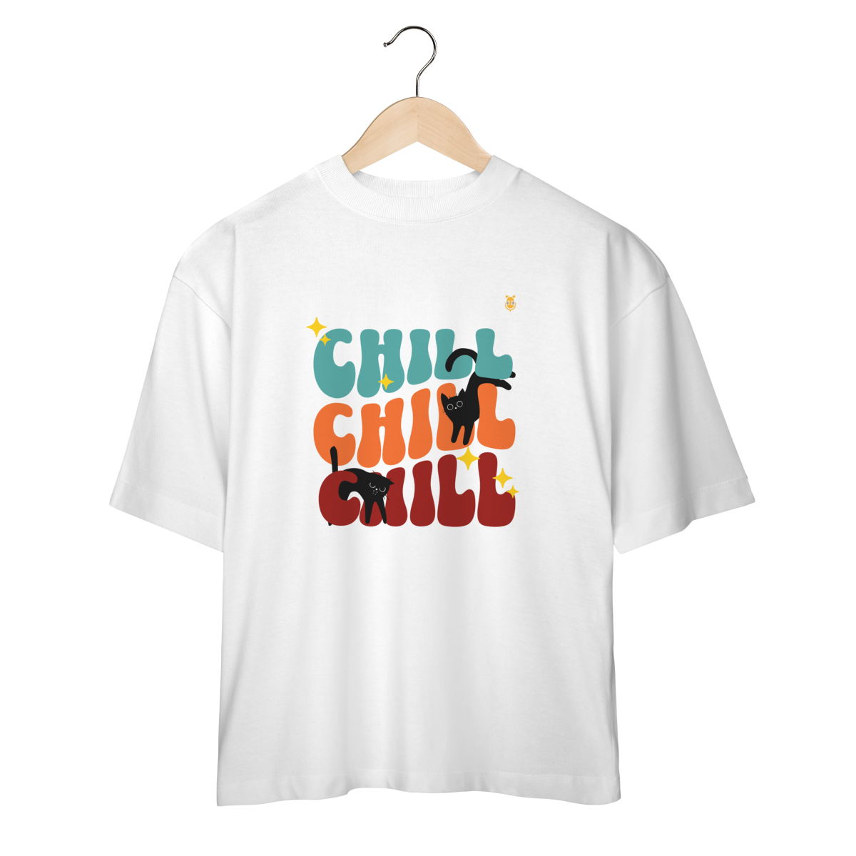 Nome do produto: Camiseta Oversized Chill Cats