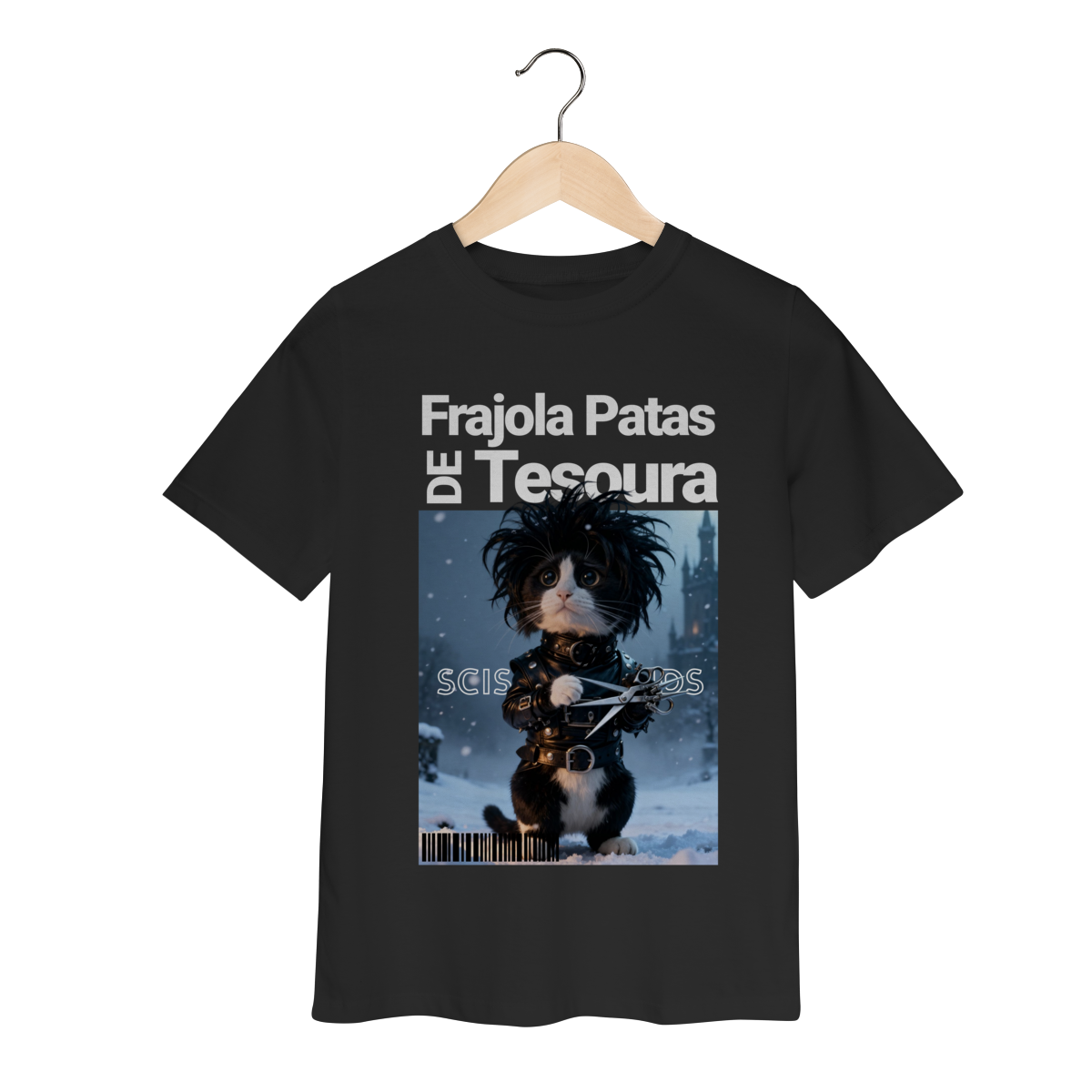 Nome do produto: Camiseta Infantil - Frajola Mãos de Tesoura
