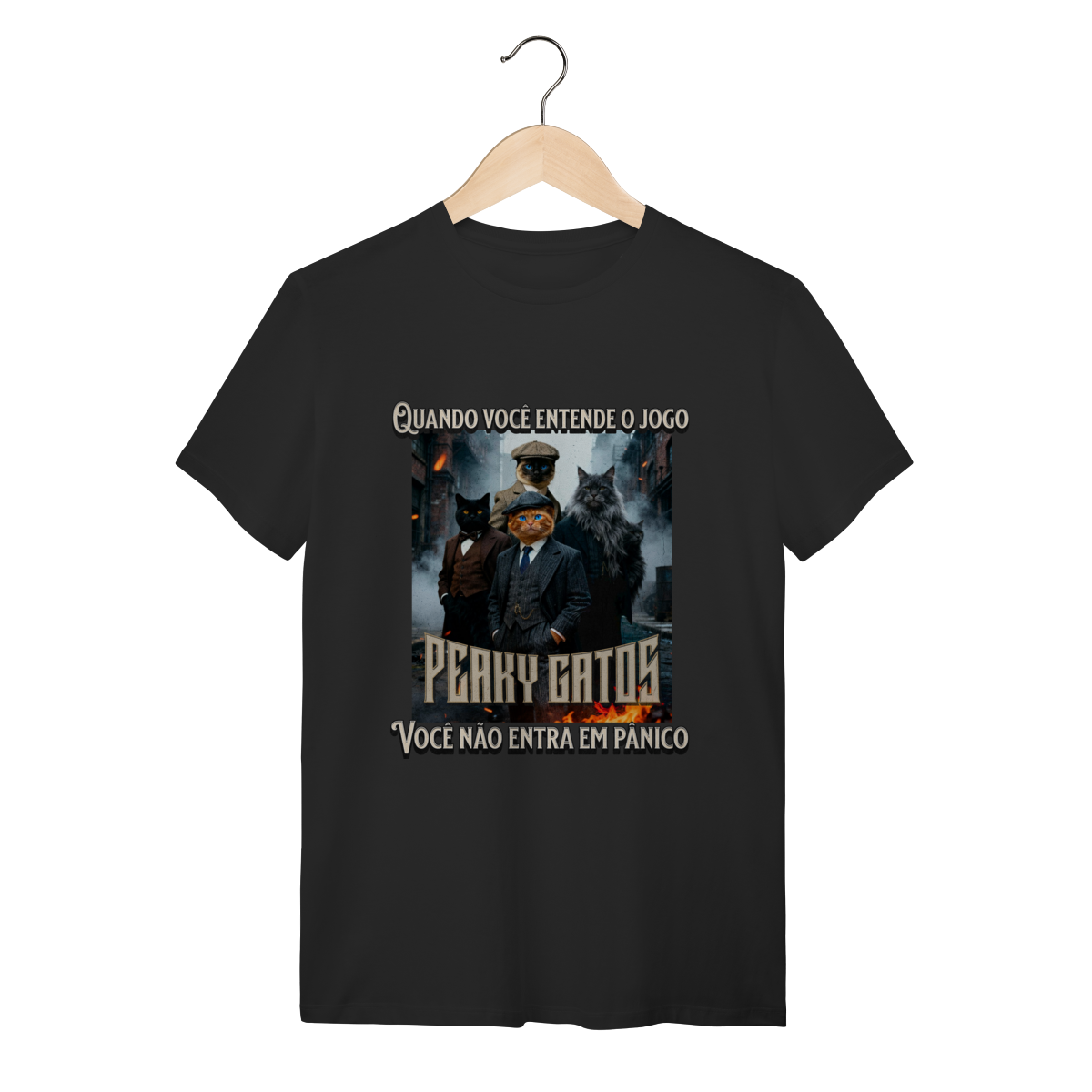 Nome do produto: Camiseta Clássica - Peaky Gatos