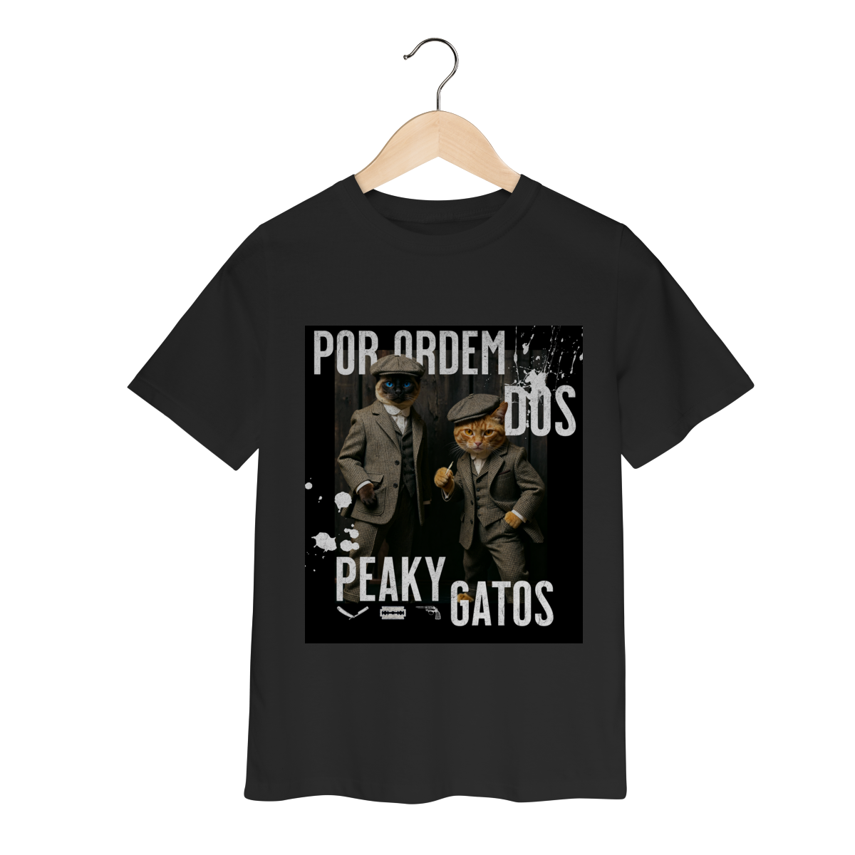 Nome do produto: Camiseta Infantil - Ordem dos Peaky Gatos