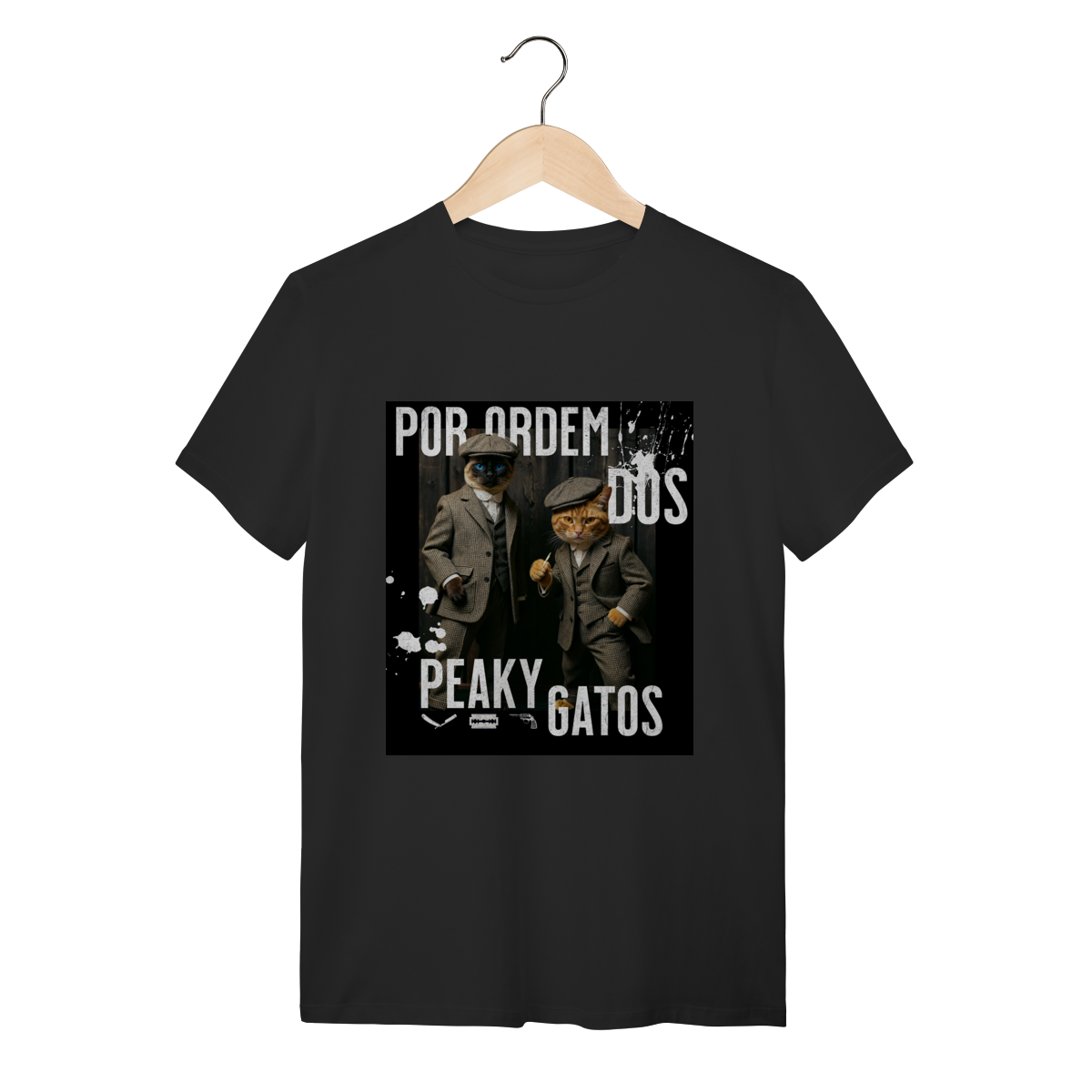 Nome do produto: Camiseta Clássica - Ordem dos Peaky Gatos